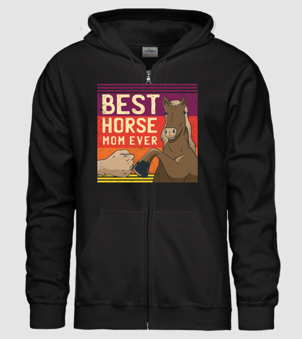 Best Horse Mom Ever - Cea mai bună mamă cu cal model negru pe tricou
