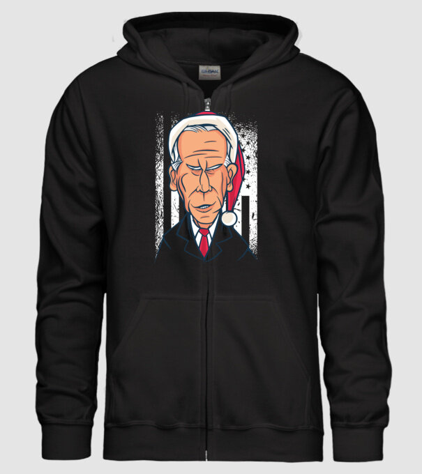 Crăciun Biden model negru pe tricou