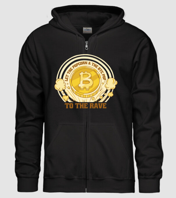 Bitcoin to the Rave model negru pe tricou