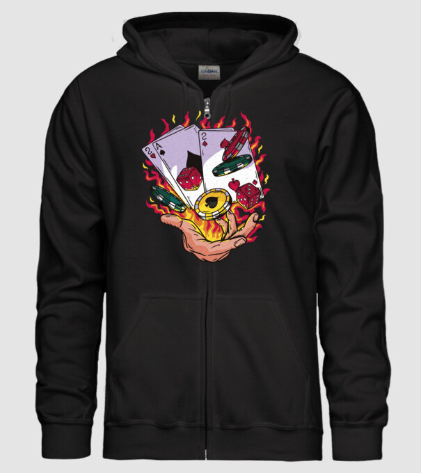 Black Jack Casino model negru pe tricou