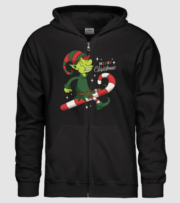 Crăciun Fericit Elf model negru pe tricou