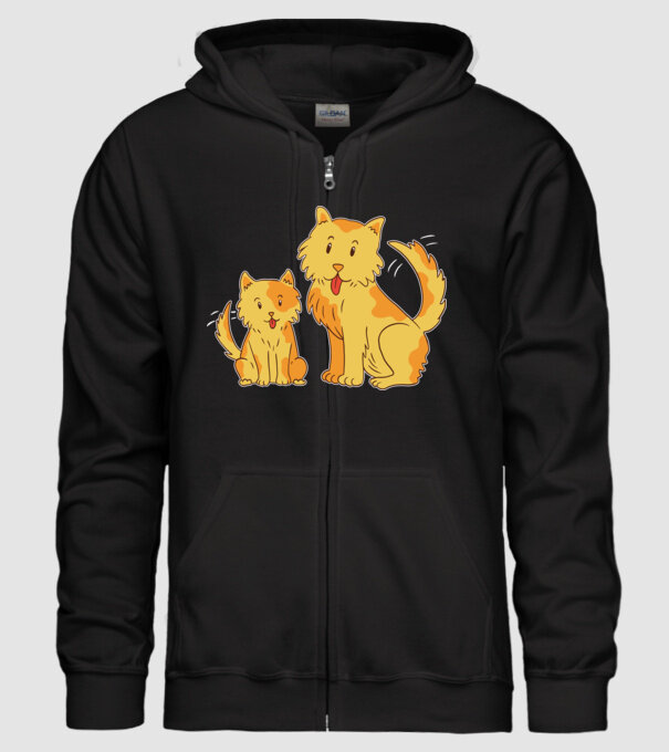Câini fericiți model negru pe tricou