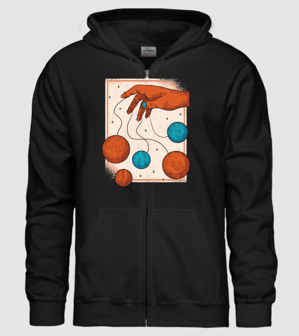 Planete model negru pe tricou