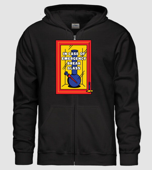 Bong pentru situații de urgență model negru pe tricou