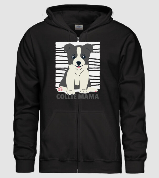 Border Collie Mamă model negru pe tricou