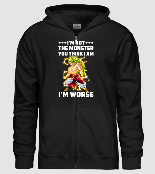 Brolly monster Dragonball model negru pe tricou