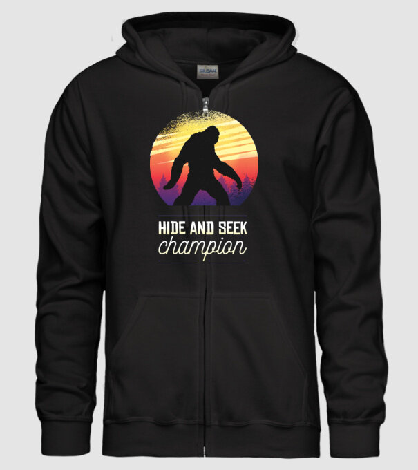 campion de-a v-ați ascunselea Yeti model negru pe tricou
