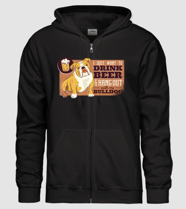Bulldog și bere este tot ce am nevoie model negru pe tricou