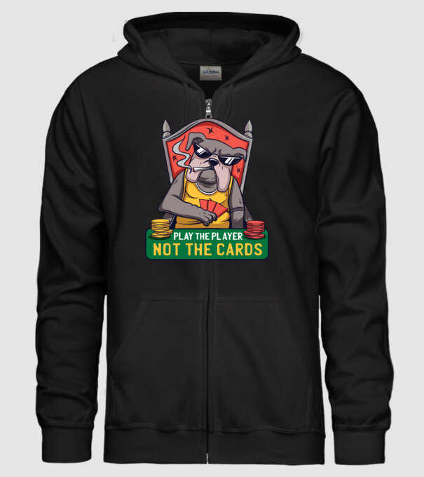 Bulldog Poker model negru pe tricou