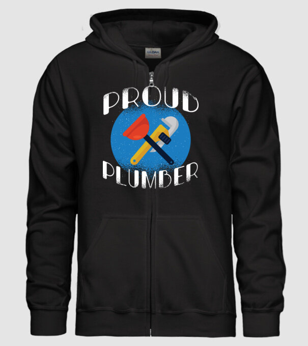 Instalator mândru model negru pe tricou