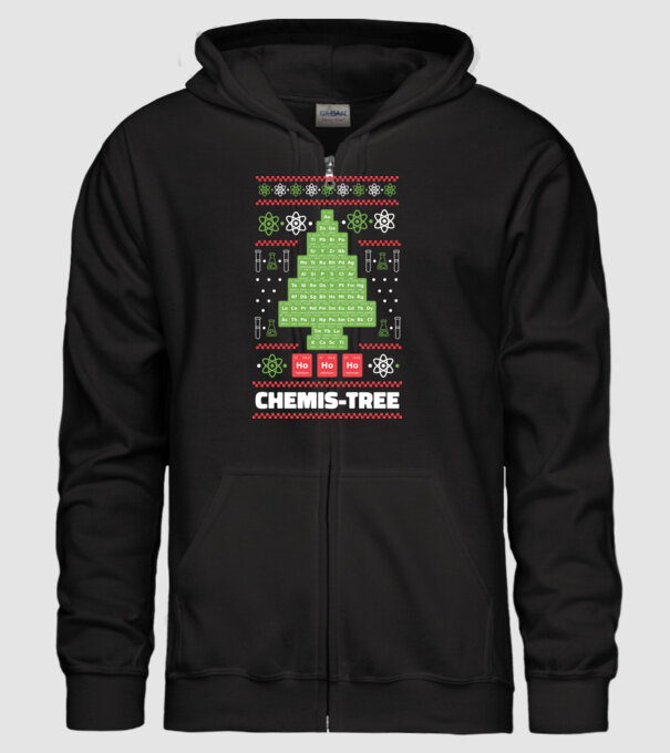 Chemis-tree pom de Crăciun model negru pe tricou