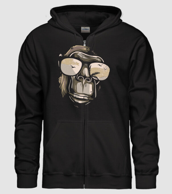 Cool Monkey model negru pe tricou