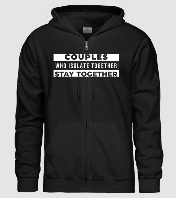 couples who isolate together model negru pe tricou