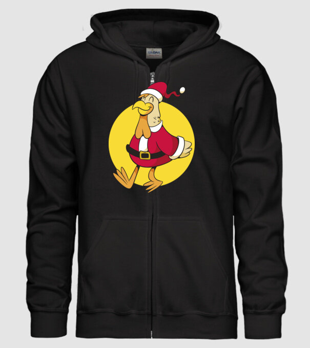 Moș Crăciun Pui model negru pe tricou