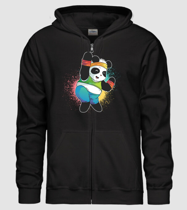 Panda drăguț Zumba model negru pe tricou