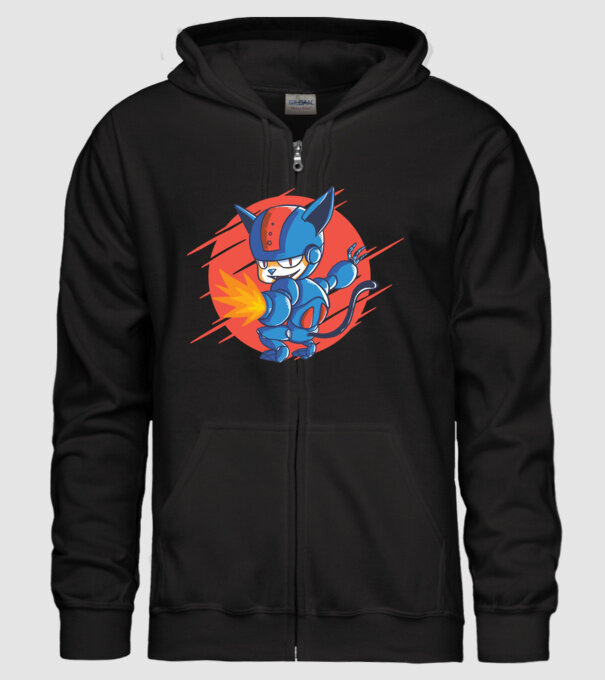 Pisică Cyborg Robot model negru pe tricou