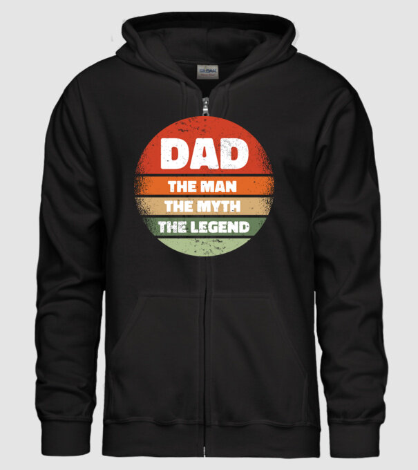 Dad The Man The Myth The Legend model negru pe tricou