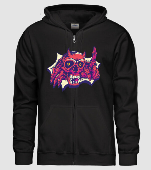 Craniu de Demon model negru pe tricou