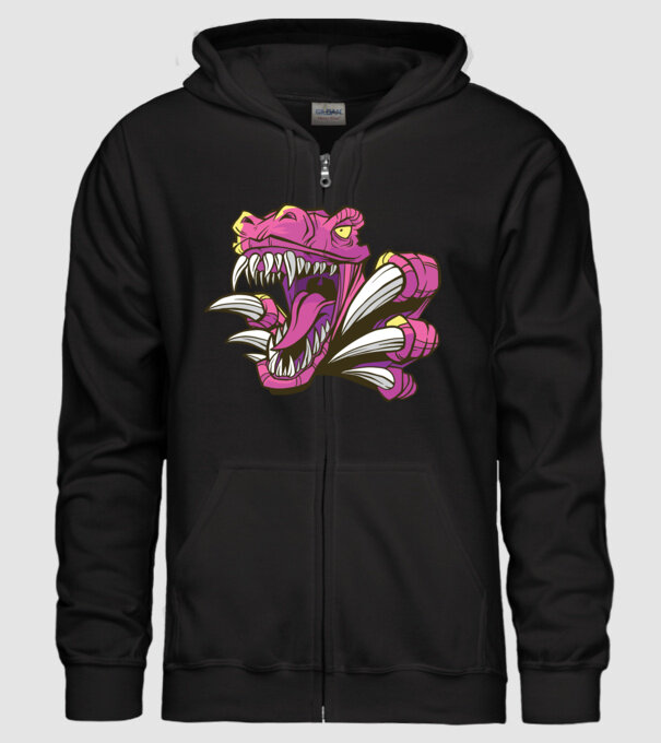 Gheare de dinozaur model negru pe tricou