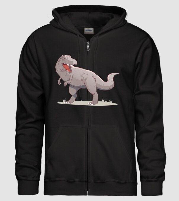 Dinozaur T-rex model negru pe tricou