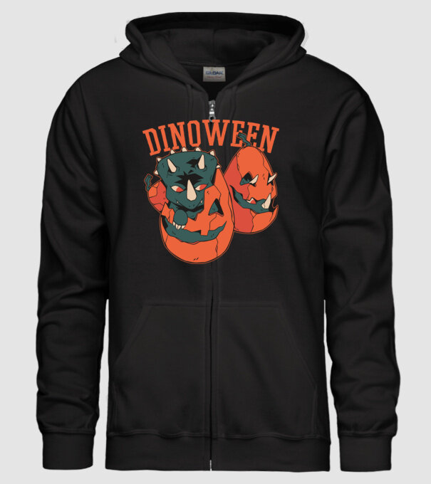 Dinoween model negru pe tricou