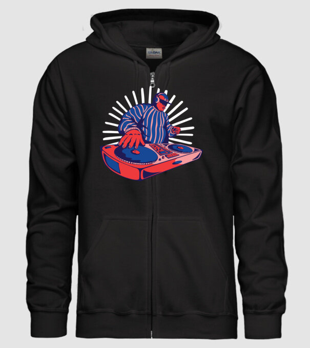 DJ disc jockey model negru pe tricou