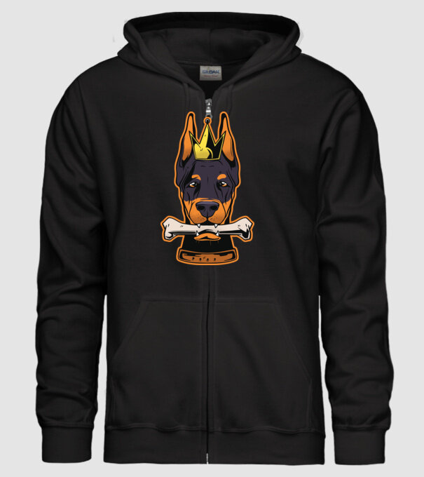 Rege Doberman model negru pe tricou