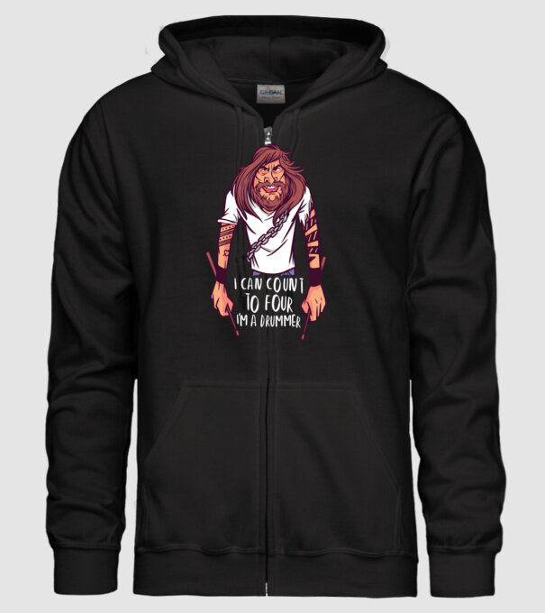 Baterist model negru pe tricou