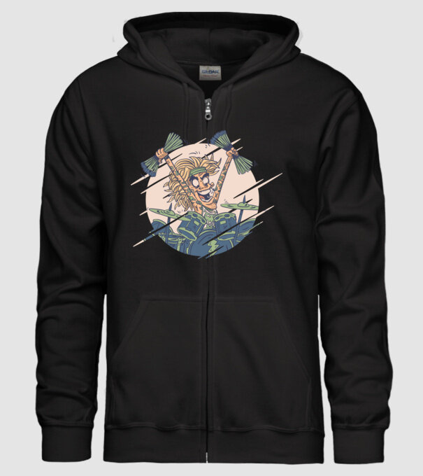 Baterist model negru pe tricou