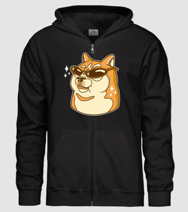 Doge Coin model negru pe tricou