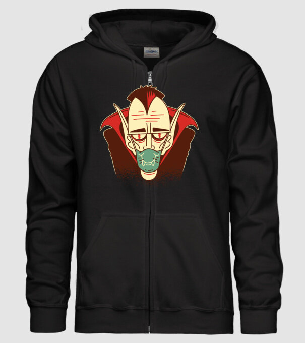 Dracula în mască model negru pe tricou