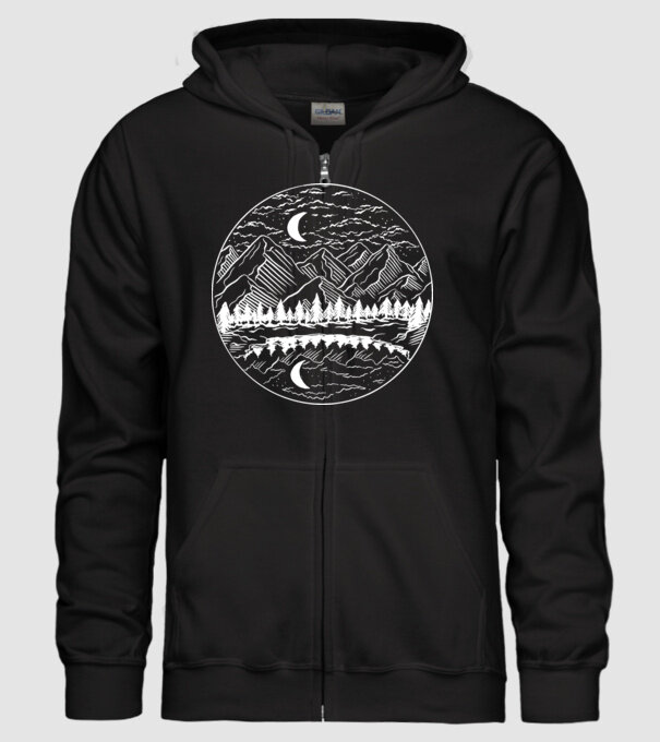 Peisaj de Noapte model negru pe tricou