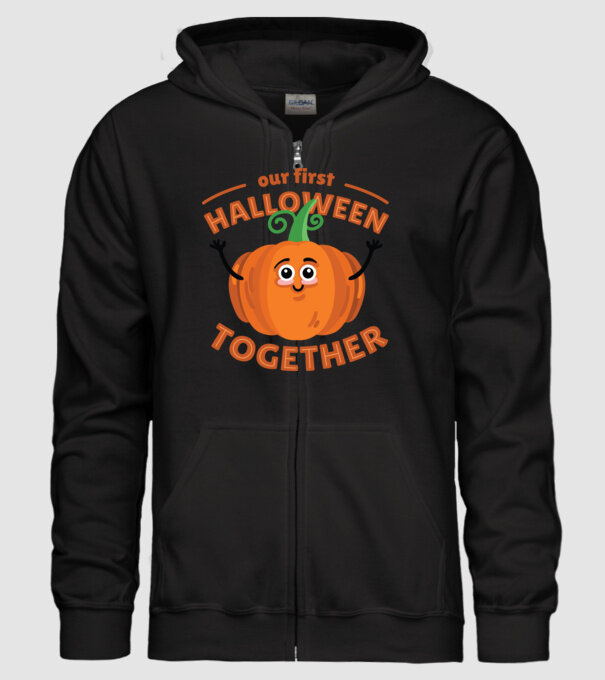 Primul nostru Halloween împreună model negru pe tricou