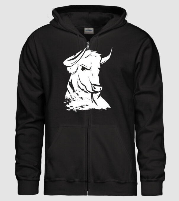Taur puternic model negru pe tricou