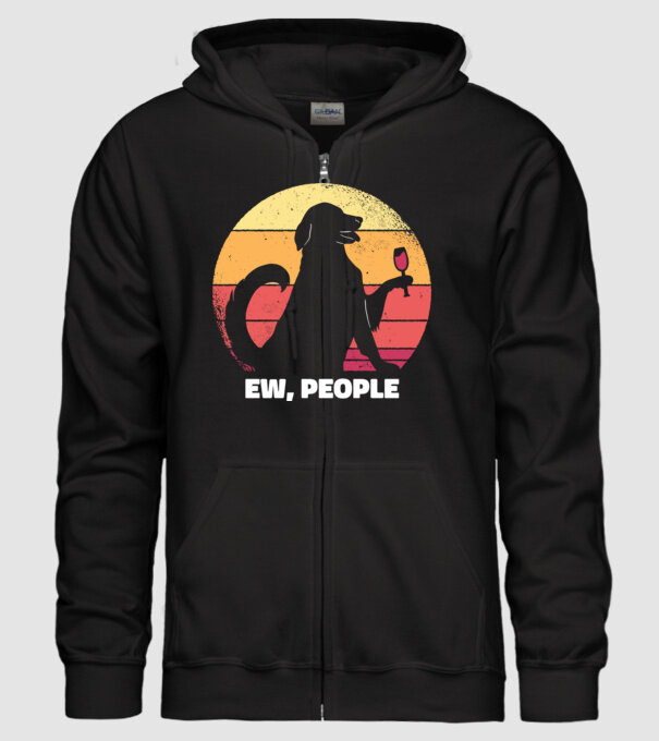 Ew, Oameni - Câine model negru pe tricou