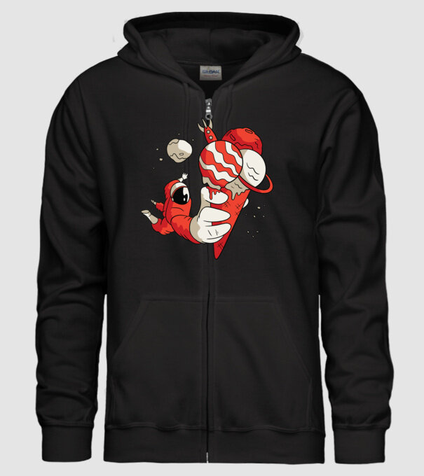 Astronaut cu Înghețată model negru pe tricou