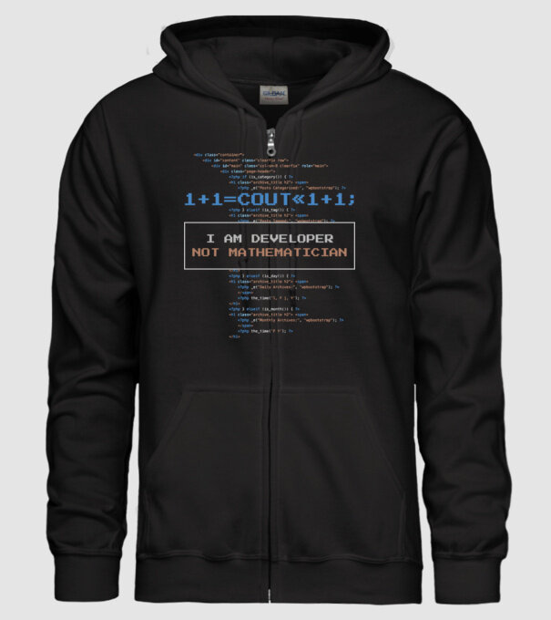 Tricou pentru developeri model negru pe tricou