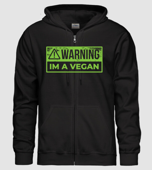 Atenție, sunt vegan model negru pe tricou