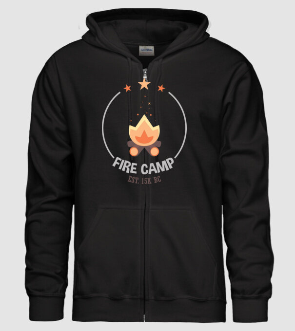 Fire Camp est. 15k BC model negru pe tricou
