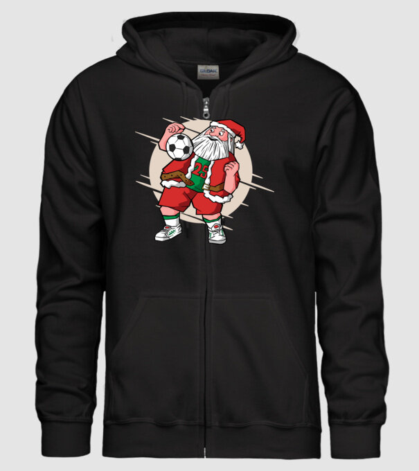 Moș Crăciun Fotbalist model negru pe tricou