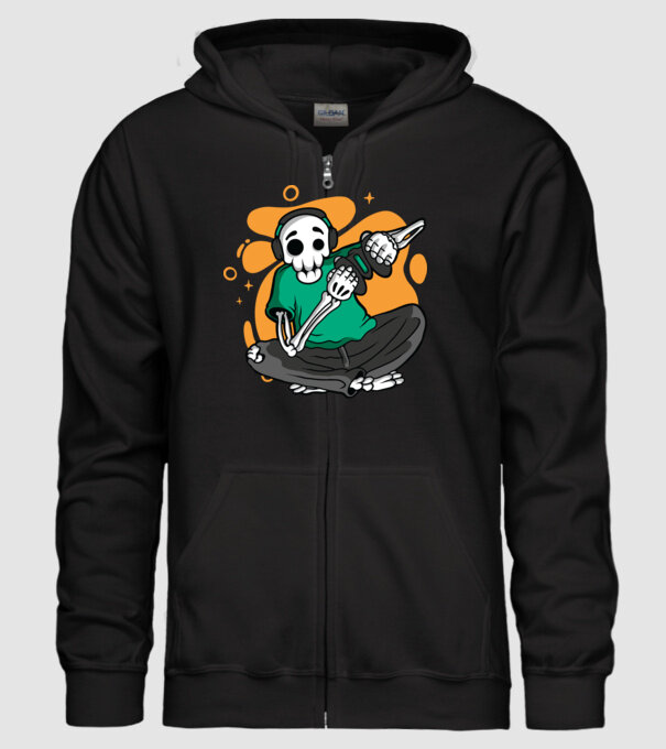 Schelet Gamer model negru pe tricou
