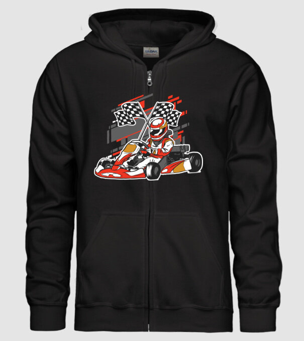 Gokart model negru pe tricou