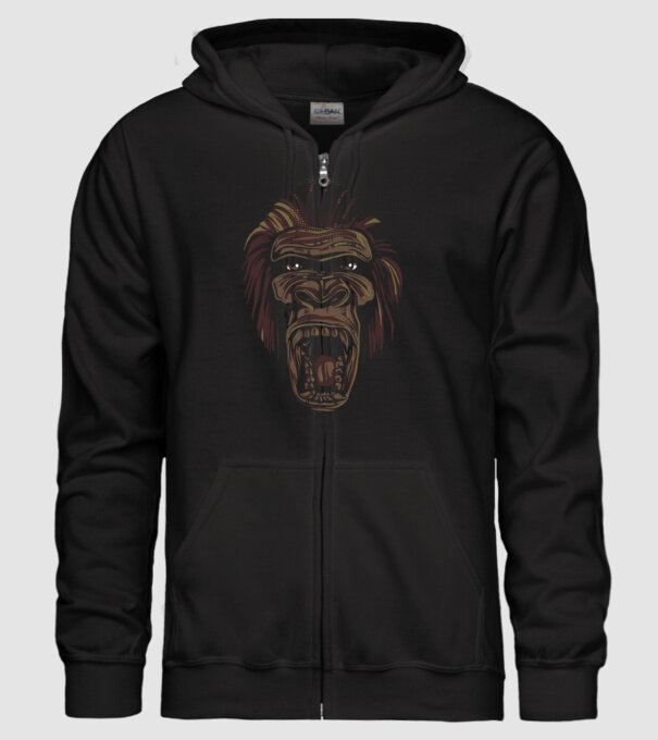 Gorilla Face model negru pe tricou