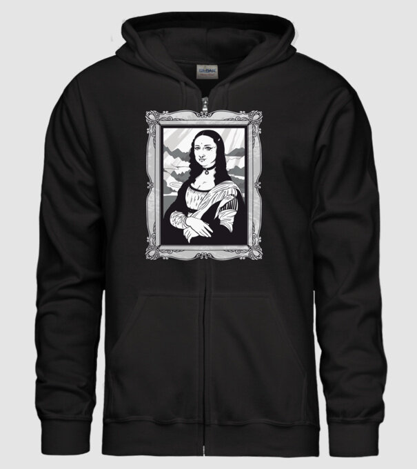 Mona Lisa gotică model negru pe tricou