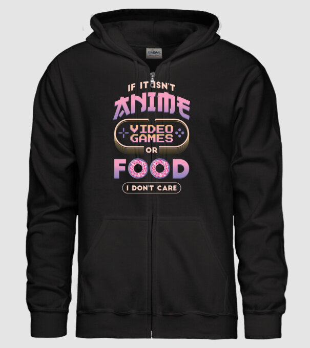 Dacă nu e vorba de anime, joc video sau mâncare, nu-mi pasă model negru pe tricou