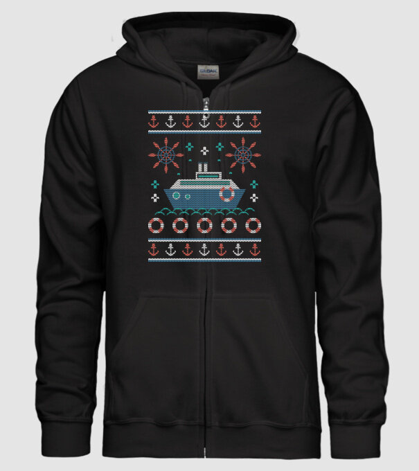 Pulover urât cu vapor model negru pe tricou