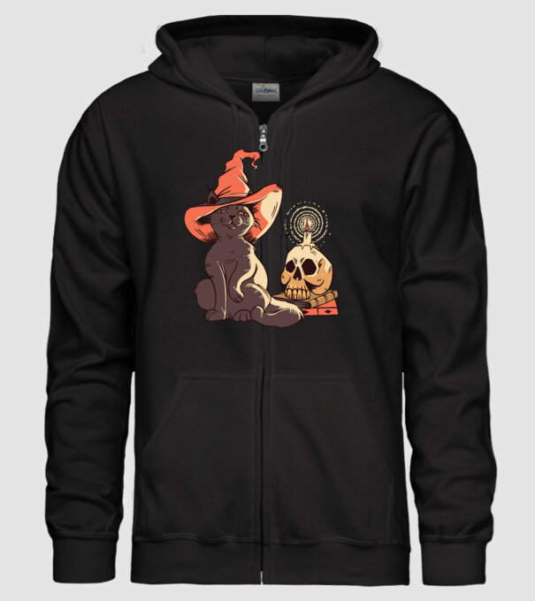 Pisică Halloween model negru pe tricou
