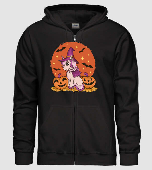 Unicorn Halloween model negru pe tricou