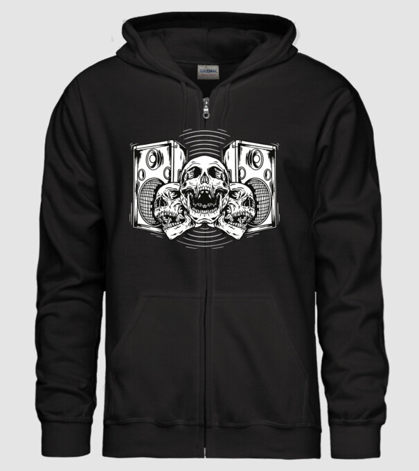 Cranii difuzor model negru pe tricou