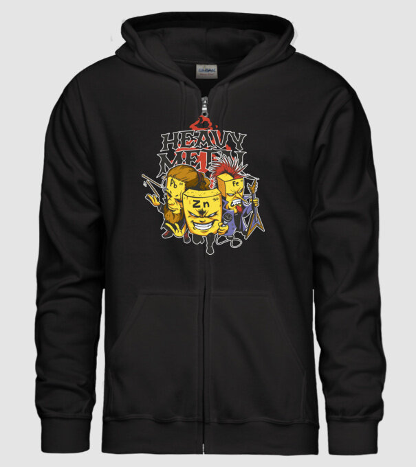 Elemente Heavy Metal model negru pe tricou